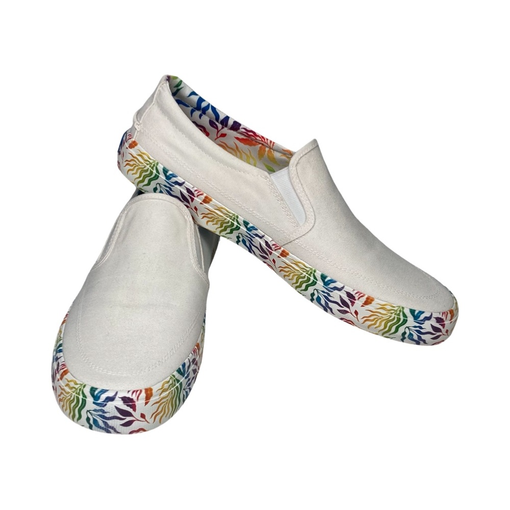 Sperry Men Size 10.5 Striper Twin Gore Multicolor Rainbow Pride Slip On Sneakers